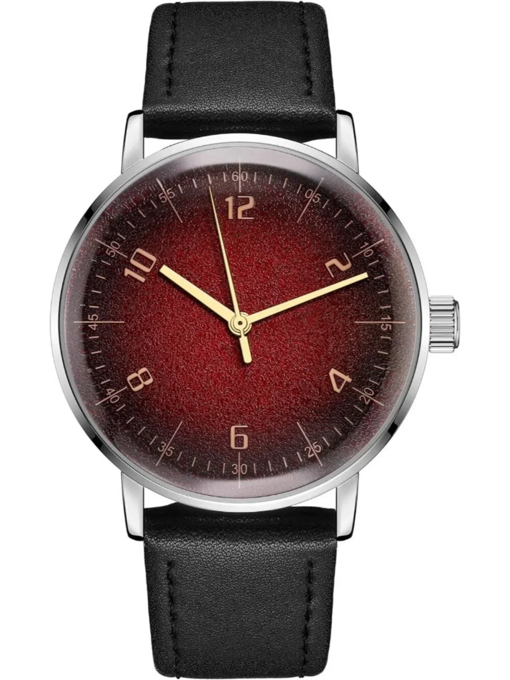 Men's Silver Red Vintage Mechanical Casual and Minimalist Manual Wrist Watch